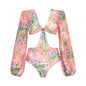 One-Piece Sleeveless A-Line Women's Swimwear Set for Vacation