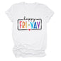 New fashion short-sleeved happy fri yay summer trendy women's T-shirt