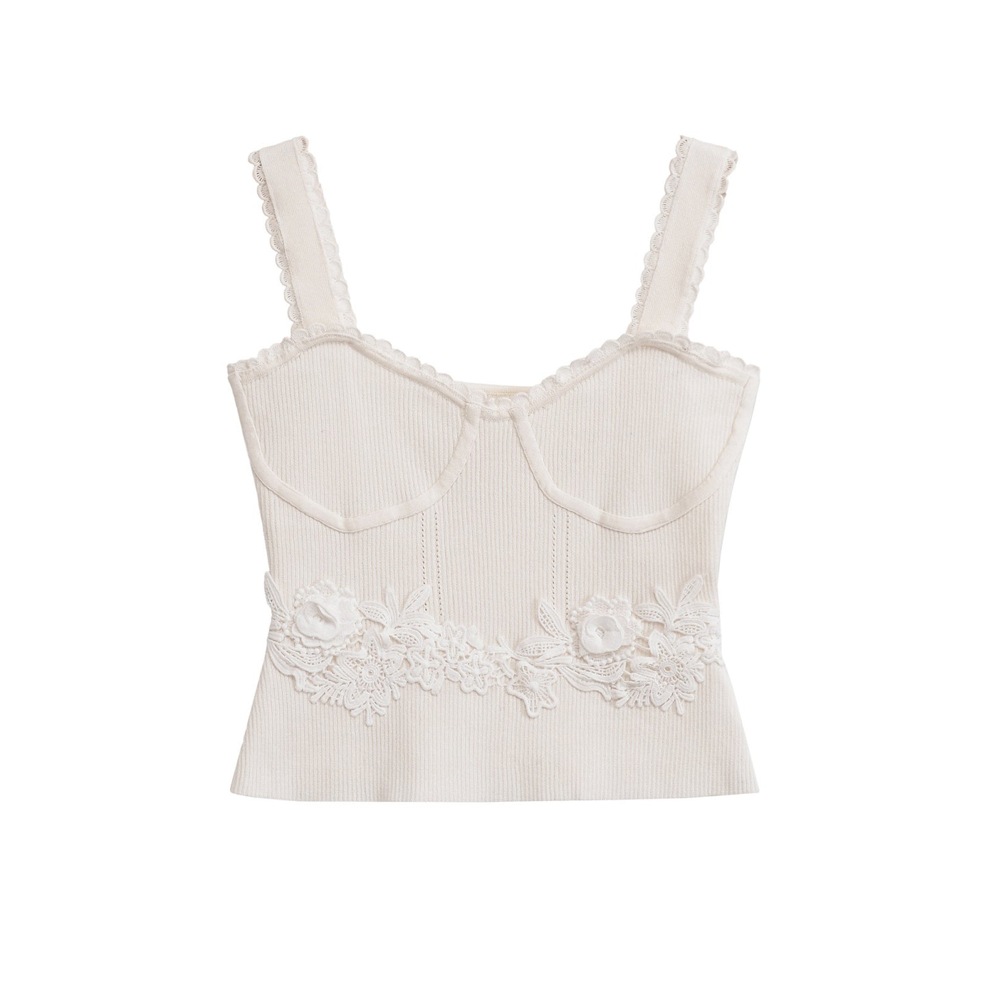 Women's European and American lace trimmed slim camisole vest