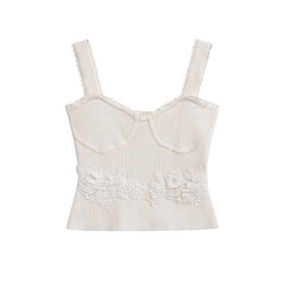 Women's European and American lace trimmed slim camisole vest