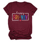 New fashion short-sleeved happy fri yay summer trendy women's T-shirt