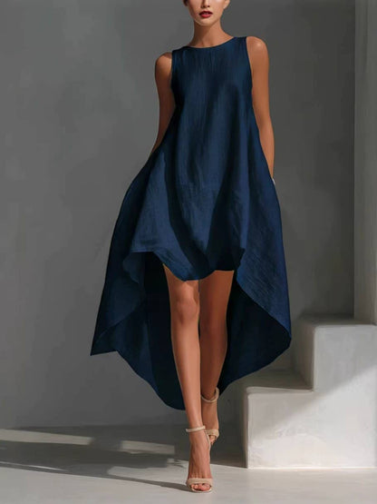 Casual Sleeveless High Low Dress