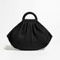 Winter Trend Women Pleated Dumpling Top Handle Purse Ruched Stylish Crossbody Bag Retro Solid Color Hasp Shoulder Handbag
