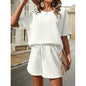 Chic Batwing Sleeve Top and Stylish Shorts Two-Piece Set for Women