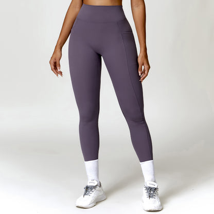 Quick drying tight fitting hip lifting yoga pants high waisted fitness pants for outdoor running exercise