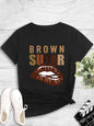 Fashion women's printed round neck pullover T-shirt