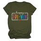 New fashion short-sleeved happy fri yay summer trendy women's T-shirt