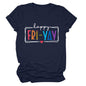 New fashion short-sleeved happy fri yay summer trendy women's T-shirt