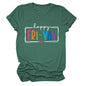 New fashion short-sleeved happy fri yay summer trendy women's T-shirt