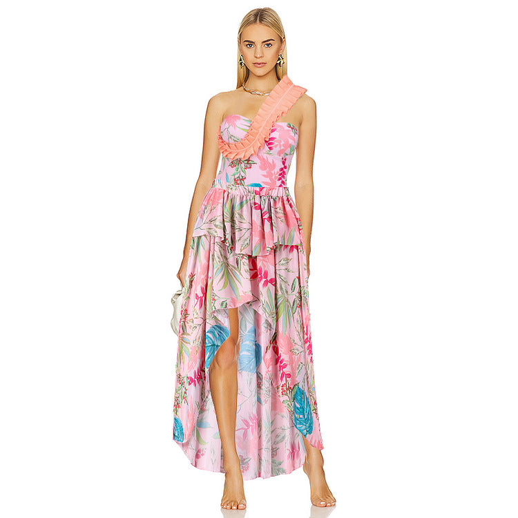 Ruffle Off-Shoulder One-Piece Bodycon Swimwear for Women