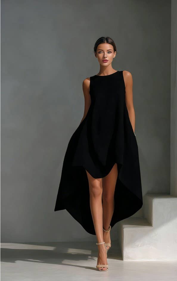 Casual Sleeveless High Low Dress
