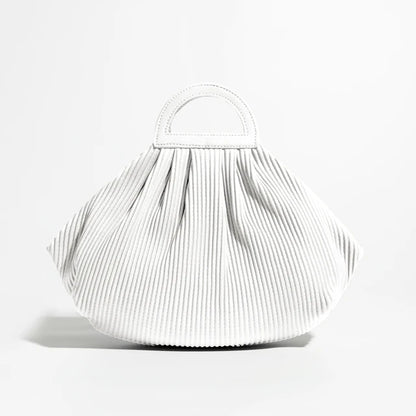 Winter Trend Women Pleated Dumpling Top Handle Purse Ruched Stylish Crossbody Bag Retro Solid Color Hasp Shoulder Handbag
