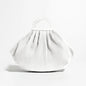 Winter Trend Women Pleated Dumpling Top Handle Purse Ruched Stylish Crossbody Bag Retro Solid Color Hasp Shoulder Handbag