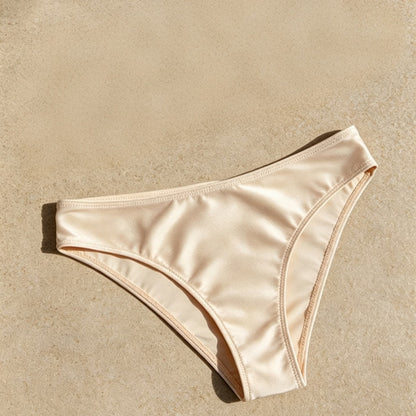 Pleated Solid Color Bikini Set Two-Piece Swimwear for Beach Holiday