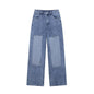 European and American style casual straight leg denim pants for women