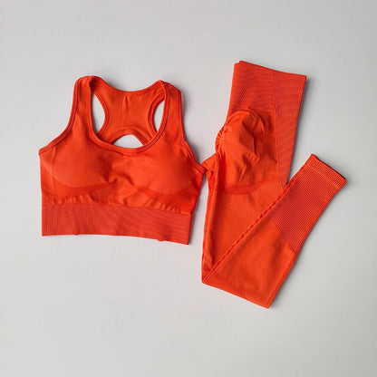 Running yoga suit beautiful back exercise set for women