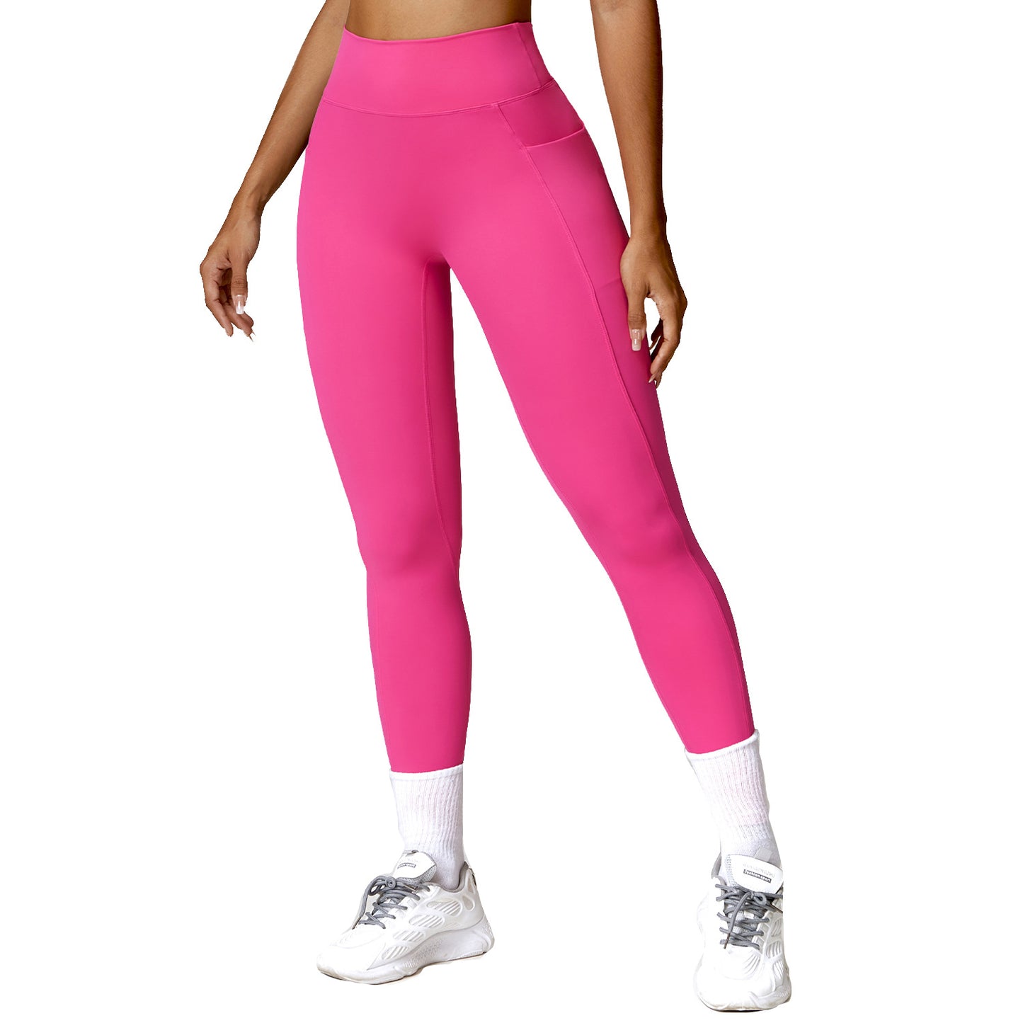 Quick drying tight fitting hip lifting yoga pants high waisted fitness pants for outdoor running exercise