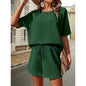Chic Batwing Sleeve Top and Stylish Shorts Two-Piece Set for Women