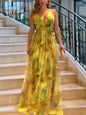 Net-silk printed dress