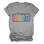 New fashion short-sleeved happy fri yay summer trendy women's T-shirt