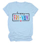 New fashion short-sleeved happy fri yay summer trendy women's T-shirt
