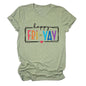 New fashion short-sleeved happy fri yay summer trendy women's T-shirt