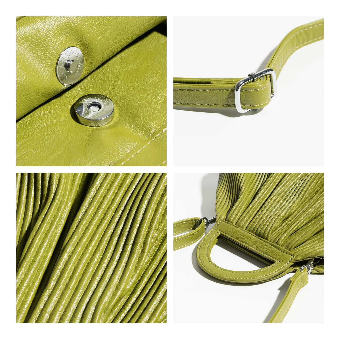 Winter Trend Women Pleated Dumpling Top Handle Purse Ruched Stylish Crossbody Bag Retro Solid Color Hasp Shoulder Handbag