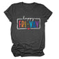 New fashion short-sleeved happy fri yay summer trendy women's T-shirt