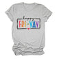 New fashion short-sleeved happy fri yay summer trendy women's T-shirt
