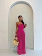 Two piece strapless hollow dress set