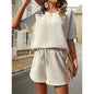 Chic Batwing Sleeve Top and Stylish Shorts Two-Piece Set for Women