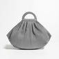 Winter Trend Women Pleated Dumpling Top Handle Purse Ruched Stylish Crossbody Bag Retro Solid Color Hasp Shoulder Handbag