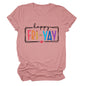 New fashion short-sleeved happy fri yay summer trendy women's T-shirt