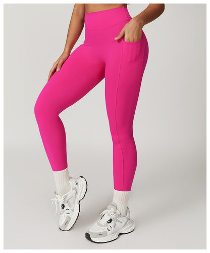 Quick drying tight fitting hip lifting yoga pants high waisted fitness pants for outdoor running exercise