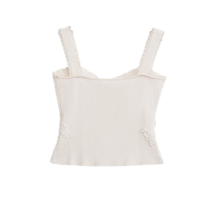 Women's European and American lace trimmed slim camisole vest