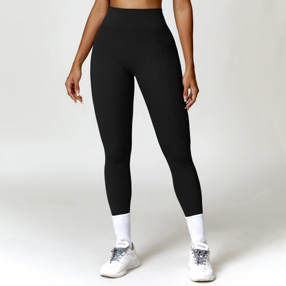 Quick drying tight fitting hip lifting yoga pants high waisted fitness pants for outdoor running exercise