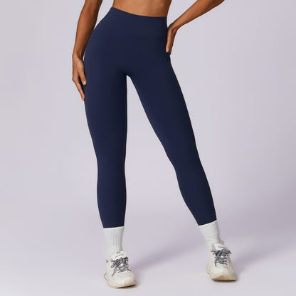 Quick drying tight fitting hip lifting yoga pants high waisted fitness pants for outdoor running exercise