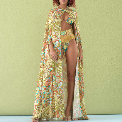 Bikini Swimwear for Women, Beach Cover-Up Cape, Vacation Swim Suit